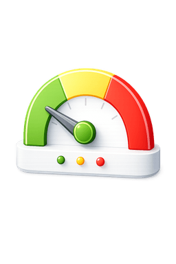 Benefits risk score speedometer